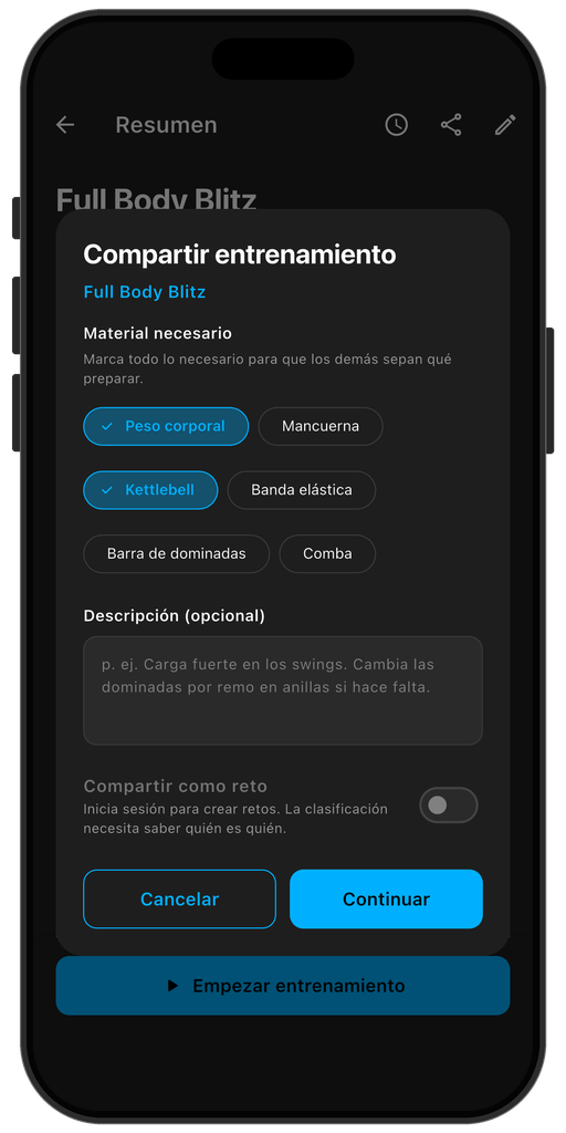Compartiendo un entrenamiento de Pacelab con un cliente