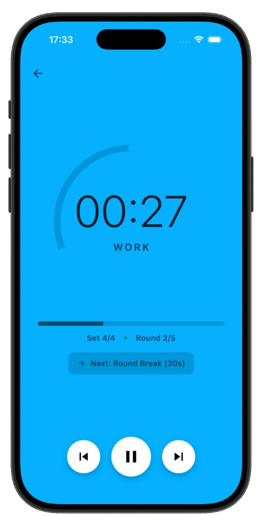 Pacelab Timer during a work interval