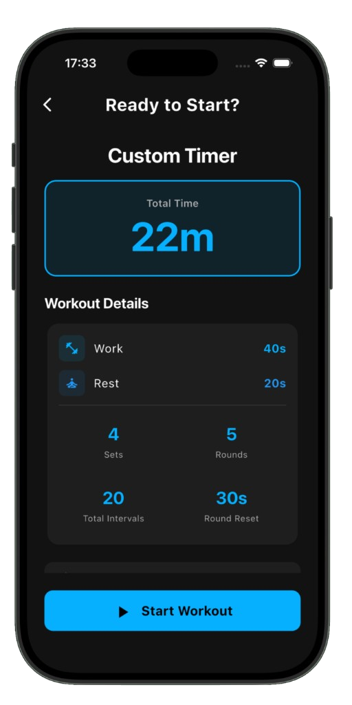 Ready to start workout summary